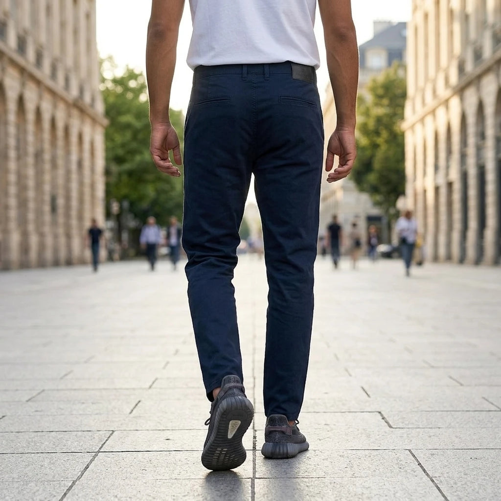 Pantalons Vêtements homme Lumberjack Jogger Navy vue arrière complète en situation - BirdNova Algérie