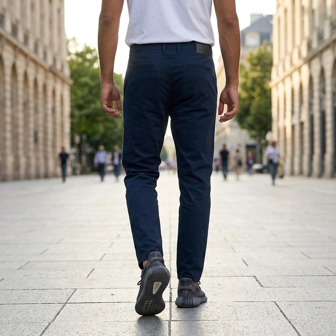 Pantalons Vêtements homme Lumberjack Jogger Navy vue arrière complète en situation - BirdNova Algérie