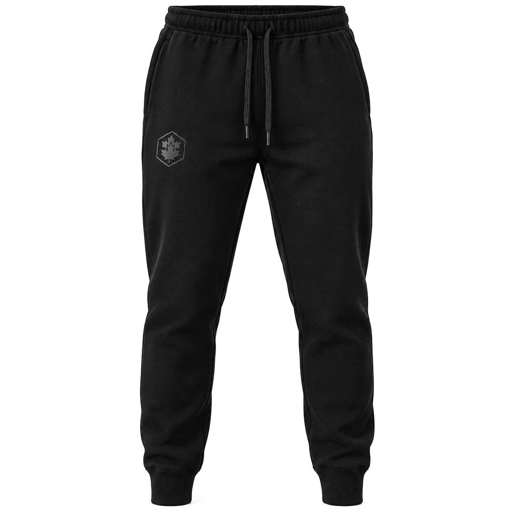Lumberjack Jogging Noir Emblème Homme, vue de face avec emblème ton sur ton, BirdNova Algérie
