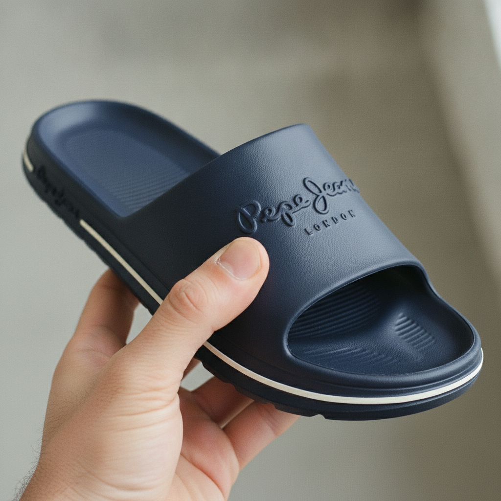 Detail logo authentique Pepe Jeans Beach Slide - original BirdNova Algerie