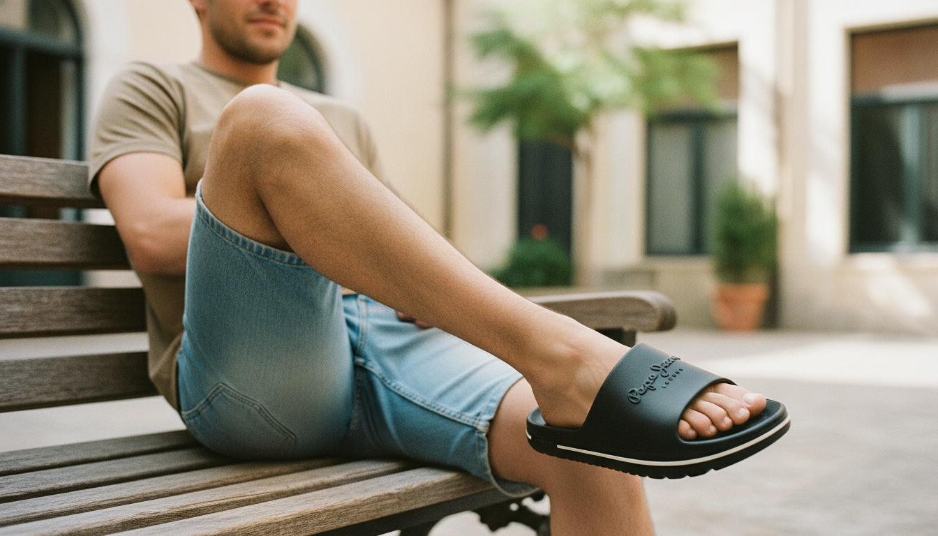 Pepe Jeans Beach Slide Noire au quotidien - original BirdNova Algerie