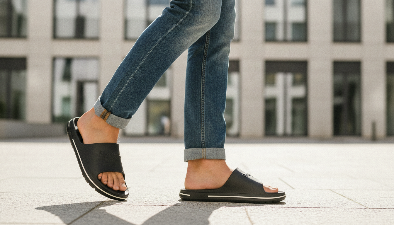 Pepe Jeans Beach Slide Noire porte en exterieur - original BirdNova Algerie