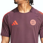 Adidas Maillot Bayern Prune, gros plan sur le blason et le logo Adidas rouge, BirdNova Algérie