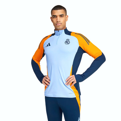 Adidas Haut Real Madrid Bleu Ciel Homme, vue de face portée, BirdNova Algérie