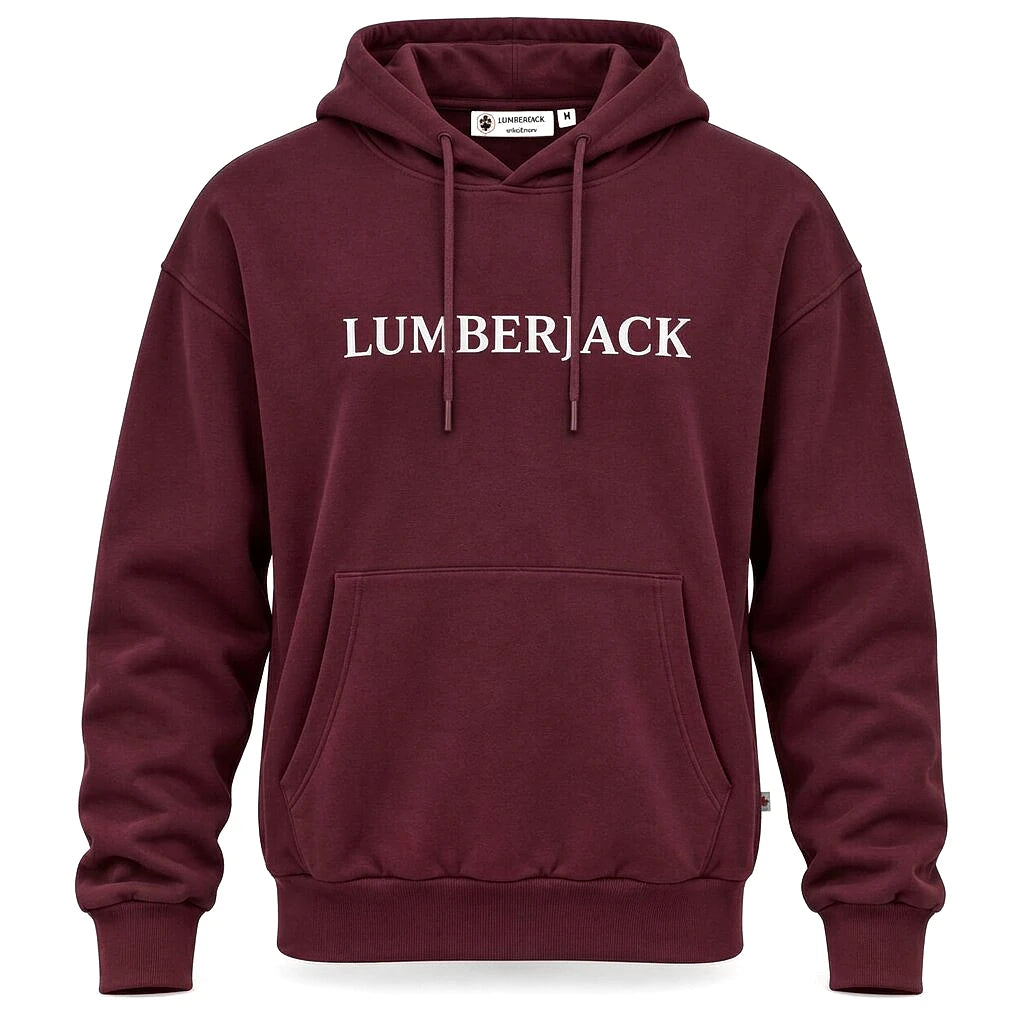 Lumberjack Hoodie Bordeaux Homme — vue de face, original BirdNova Algérie