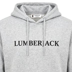 Lumberjack Hoodie Gris — gros plan sur les lettres noires et l'étiquette, original BirdNova Algérie