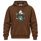 Lumberjack Hoodie Marron Homme — vue de face avec imprimé feuille d'érable, original BirdNova Algérie