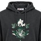 Lumberjack Hoodie Gris Anthracite — gros plan sur l'imprimé hibiscus, original BirdNova Algérie