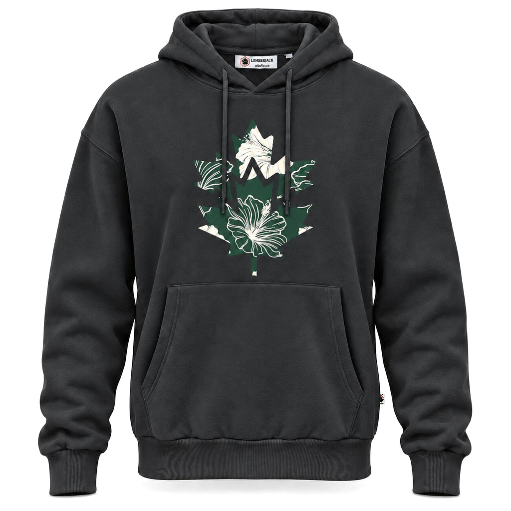 Lumberjack Hoodie Gris Anthracite Homme — vue de face avec imprimé, original BirdNova Algérie