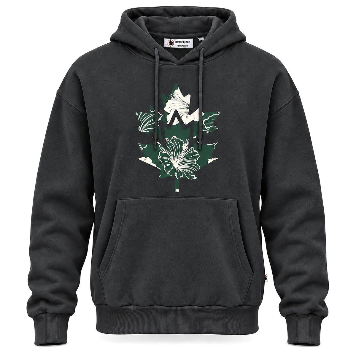 Lumberjack Hoodie Gris Anthracite Homme — vue de face avec imprimé, original BirdNova Algérie