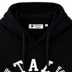 Lumberjack Hoodie Italy Noir — gros plan sur la capuche, l'étiquette et le lettrage, original BirdNova Algérie