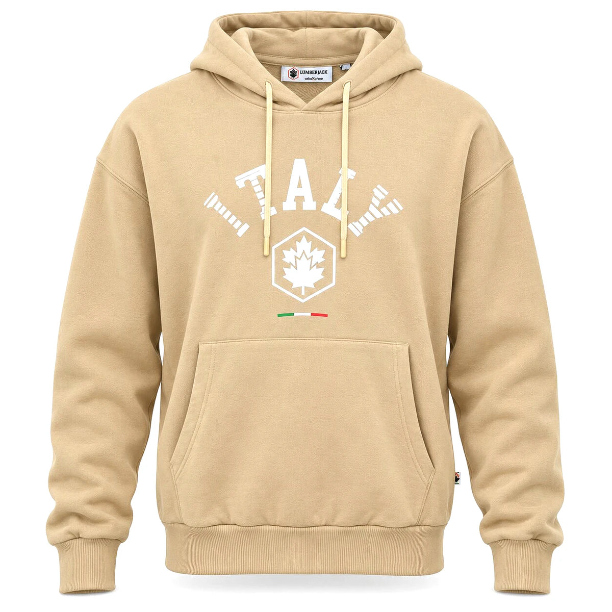 Lumberjack Hoodie Italy Beige Sable Homme — vue de face, original BirdNova Algérie
