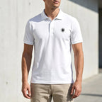 Lumberjack Polo Blanc Homme porté avec chino beige — original BirdNova Algérie