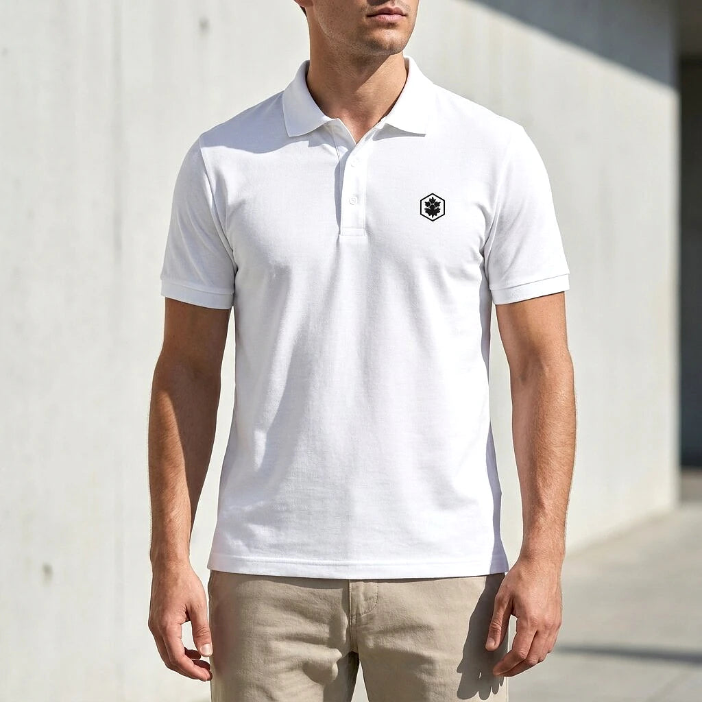 Lumberjack Polo Blanc Homme porté avec chino beige — original BirdNova Algérie