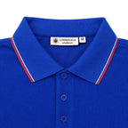 Col à liserés blanc et rouge du Lumberjack Polo Bleu Roi — original BirdNova Algérie