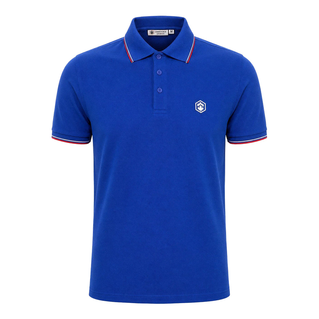 Lumberjack Polo Bleu Roi Homme de face — polo original BirdNova Algérie