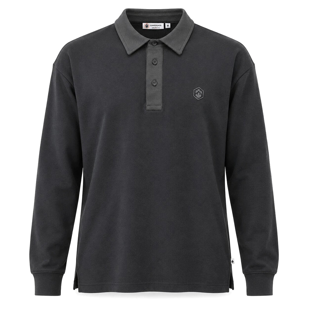 Lumberjack Polo Manches Longues Gris Anthracite Homme — vue de face, original BirdNova Algérie