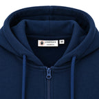 Lumberjack Zip Hoodie Bleu Marine — zip et étiquette au col en gros plan, original BirdNova Algérie
