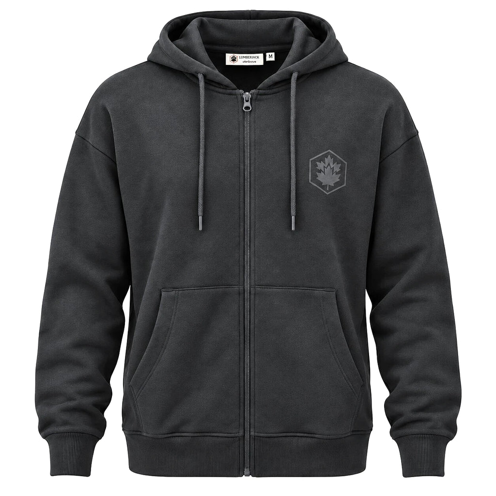 Lumberjack Zip Hoodie Gris Anthracite Homme — vue de face, original BirdNova Algérie