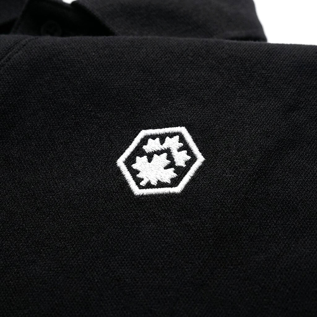 Lumberjack Polo Essentials Noir — détail logo brodé, original BirdNova Algérie