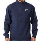 Reebok Sweat Demi-Zip Bleu Marine Homme, vue de face avec petit logo, BirdNova Algérie