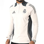 Adidas Haut Real Madrid Beige Homme, vue de face portée, BirdNova Algérie