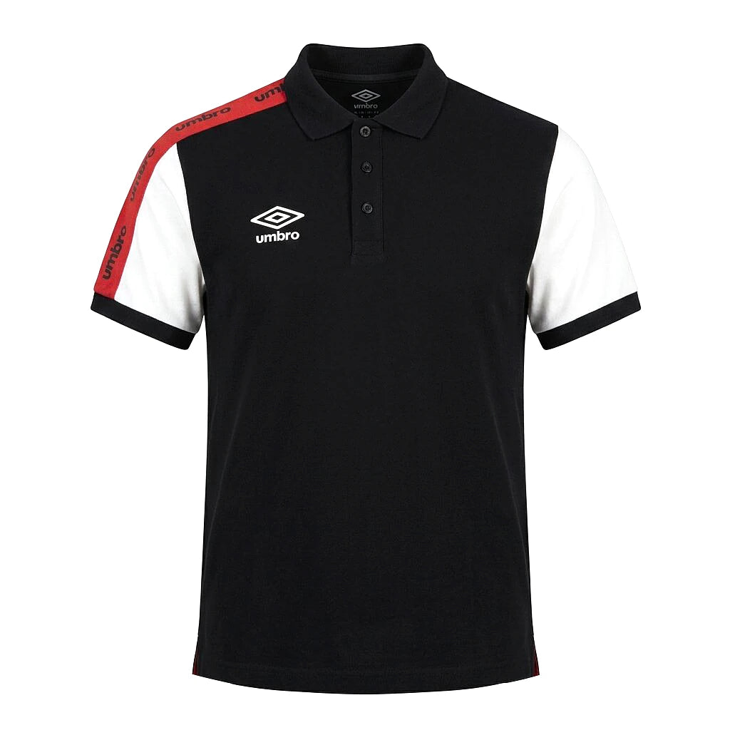 Umbro Polo Noir Manches Blanches Homme — vue de face, original BirdNova Algérie