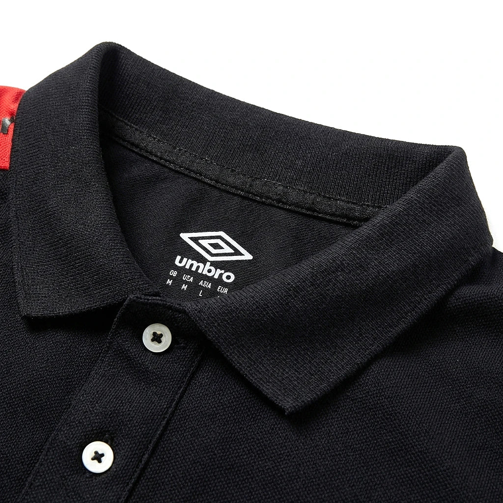Umbro Polo Noir — col polo et étiquette, original BirdNova Algérie