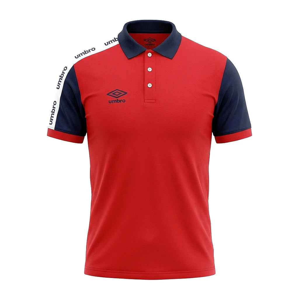 Umbro Polo Rouge Et Marine Homme — vue de face, original BirdNova Algérie