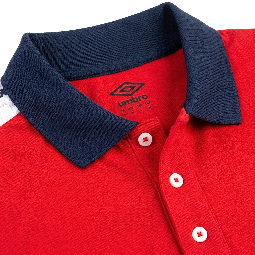 Umbro Polo Rouge — col marine et patte à boutons, original BirdNova Algérie
