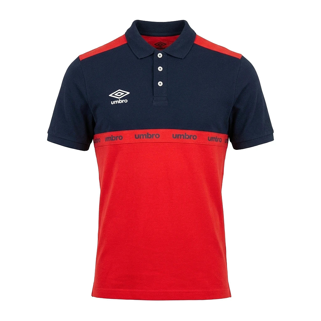 Umbro Polo Marine Et Rouge Bicolore Homme — vue de face, original BirdNova Algérie