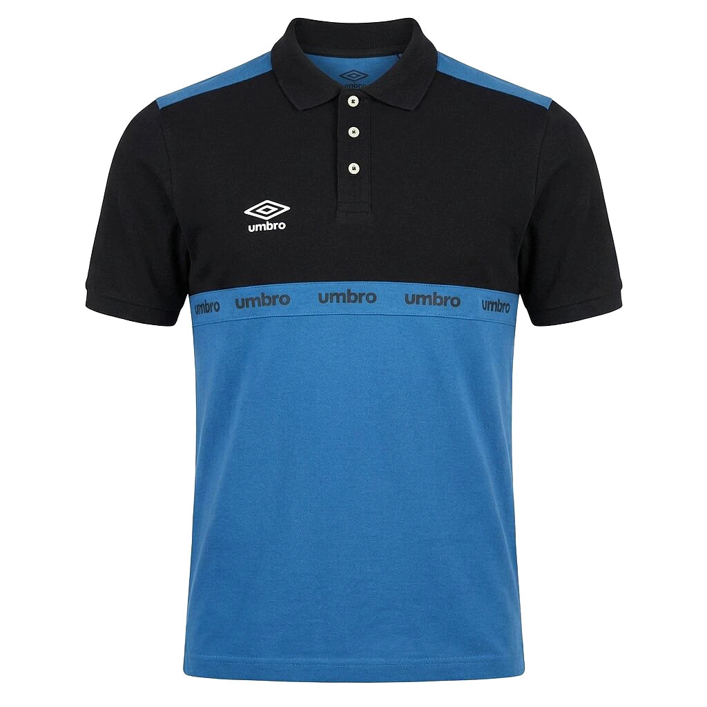 Umbro Polo Color-Block Noir Et Bleu Homme de face — polo original BirdNova Algérie