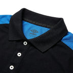 Col noir à trois boutons du polo Umbro noir et bleu — original BirdNova Algérie