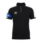 Umbro Polo Noir Brassard Bleu Royal Homme — vue de face, original BirdNova Algérie