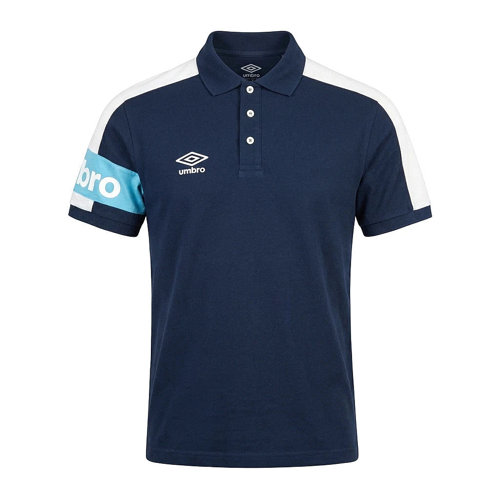 Umbro Polo Marine Brassard Bleu Ciel Homme — vue de face, original BirdNova Algérie