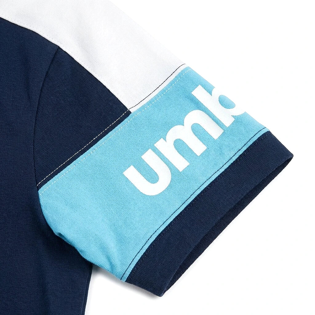 Umbro Polo Marine — brassard bleu ciel Umbro sur la manche, original BirdNova Algérie
