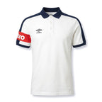 Umbro Polo Blanc Col Marine Brassard Rouge Homme — vue de face, original BirdNova Algérie