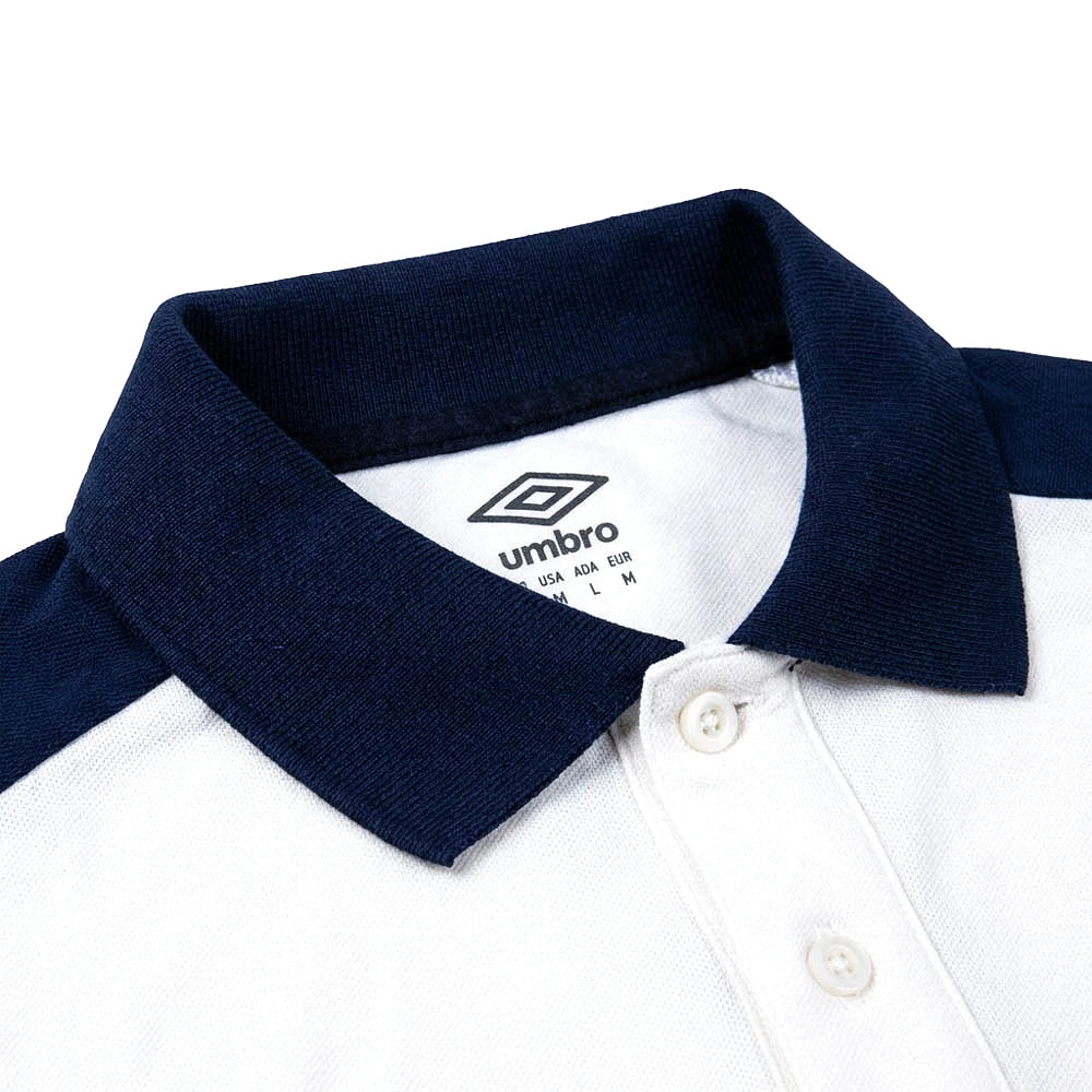 Umbro Polo Blanc — col marine et patte à boutons, original BirdNova Algérie