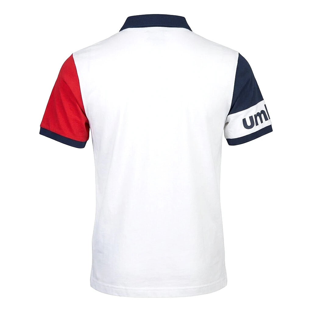Umbro Polo Blanc Marine Et Rouge — vue de dos, original BirdNova Algérie