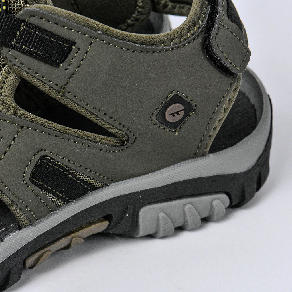 Sandales Hommes Hi-tec Cove Sport Military Olive-Black détail logo latéral et semelle - BirdNova Algérie