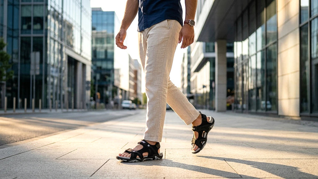 Sandales Hi-tec Hi Tec Marina Crater porté en contexte urbain hommes - BirdNova Algérie