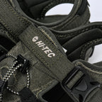 Sandales Hommes Hi-tec Shaol Bay Sea Turtle-Taupe détail du laçage et de la sangle supérieure - BirdNova Algérie