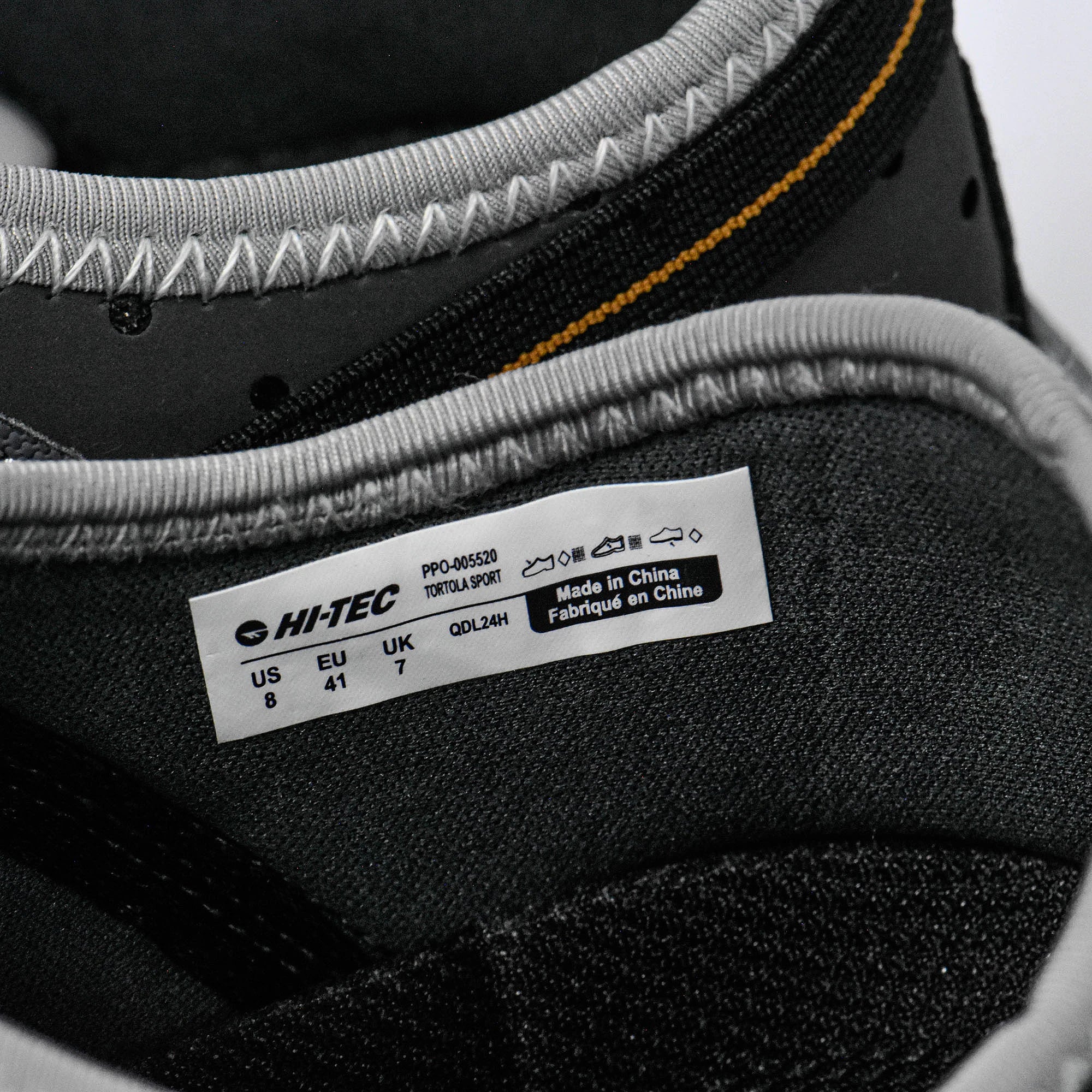 Détail de l'étiquette intérieure des Sandales Hommes Hi-tec Tortola Sport Charcoal - BirdNova Algérie