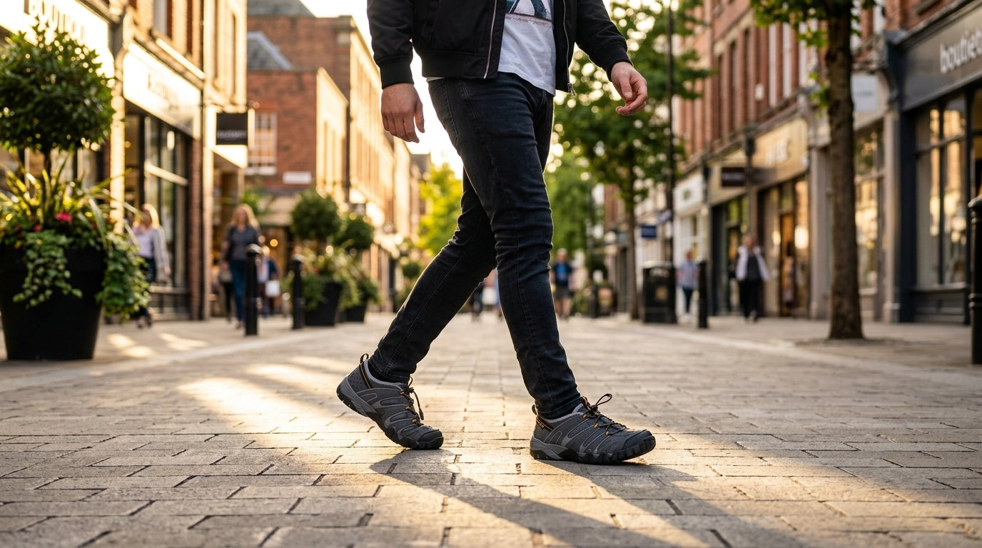 Sandales Hi-tec Tortola Sport Charcoal porté en contexte urbain hommes - BirdNova Algérie