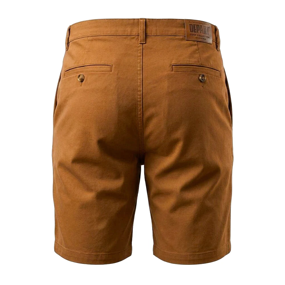 Depart Short Chino Camel — vue de dos avec poches passepoilées, original BirdNova Algérie