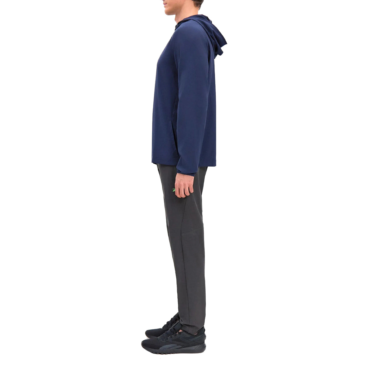 Reebok Blouson Bleu Marine, vue de profil portée, BirdNova Algérie