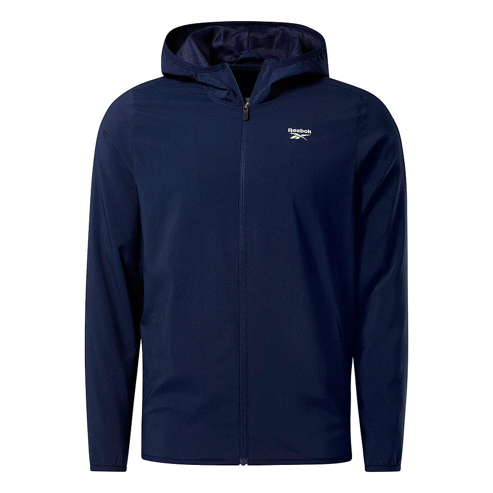 Reebok Veste Légère Bleu Marine, vue à plat de face, BirdNova Algérie