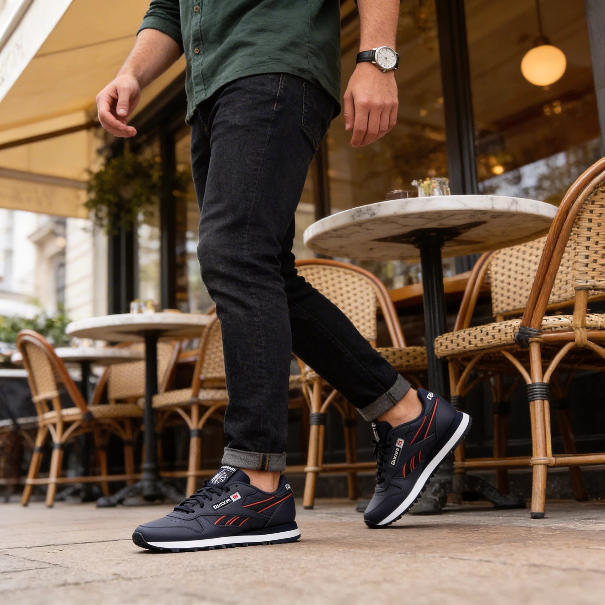 Baskets Reebok Classic Leather Navy/navy/white confort optimal hommes - BirdNova Algérie